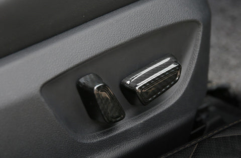 Carbon Fiber Pattern Seat Adjustment Button Knob Switch Cover Trims 5pcs for Toyota Camry 2018-2024