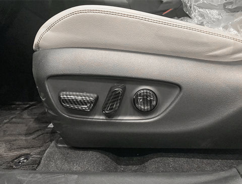 Carbon Fiber Pattern Seat Adjustment Button Knob Switch Cover Trims 5pcs for Toyota Camry 2018-2024