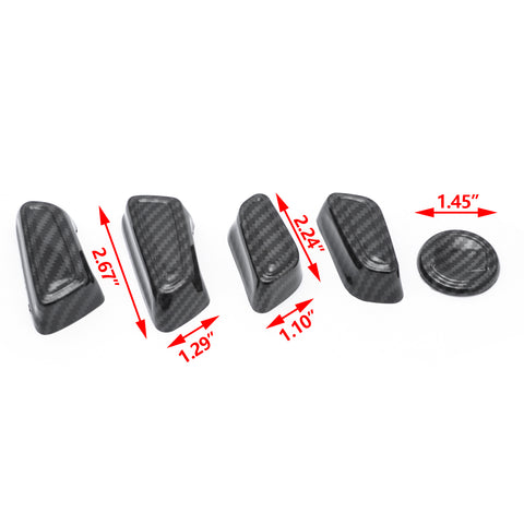 Carbon Fiber Pattern Seat Adjustment Button Knob Switch Cover Trims 5pcs for Toyota Camry 2018-2024