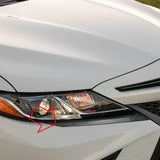 Black Titanium Steel Headlight Cover Eyelid Molding Trim for Toyota Camry SE XSE 2018-2024
