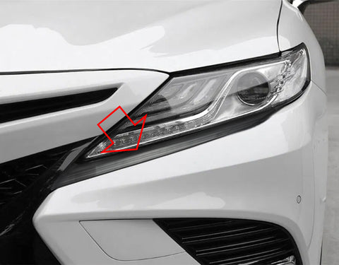 Black Titanium Steel Headlight Cover Eyelid Molding Trim for Toyota Camry SE XSE 2018-2024
