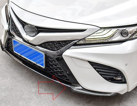 ABS Carbon Fiber Front Bumper Lip Cover Moulding Trim for Toyota Camry SE XSE 2018 2019 2020, Sporty Car Front Bumper Splitter Cover Trim Spoiler Diffuser Deflector