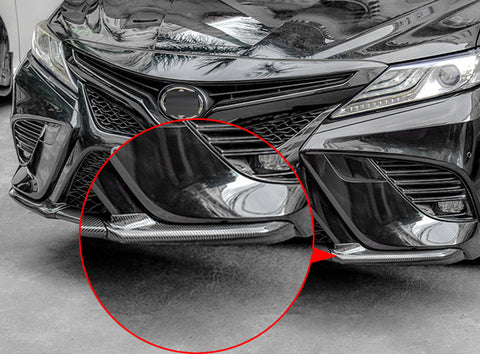 ABS Carbon Fiber Front Bumper Lip Cover Moulding Trim for Toyota Camry SE XSE 2018 2019 2020, Sporty Car Front Bumper Splitter Cover Trim Spoiler Diffuser Deflector