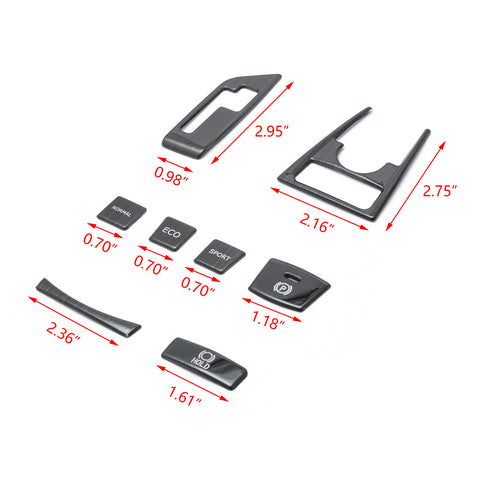 Black Interior Gear Shift Panel Button Cover Decor Trims 8pcs for Toyota Camry 2018 2019 2020