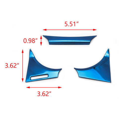 Blue Interior Dash Dashboard Meter Panel Frame Cover Molding Trims 3pcs for Toyota Camry 2018-2024