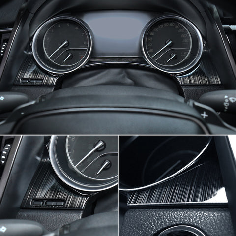 Black Interior Dash Dashboard Meter Panel Frame Cover Molding Trims 3pcs for Toyota Camry 2018-2024