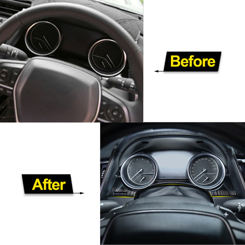 Black Interior Dash Dashboard Meter Panel Frame Cover Molding Trims 3pcs for Toyota Camry 2018-2024