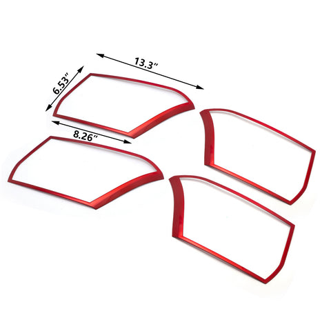 Red Steel Inner Door Audio Speaker Frame Cover Trims For Toyota Camry 2018-2024