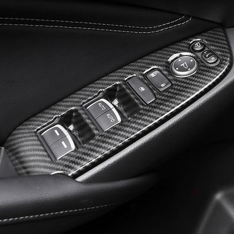 Carbon Fiber ABS Window Switch Decoration Decal Frame Cover Panel Trim Door Handle Armrest Trim 4PCS For Honda Accord 2018 2019 2020