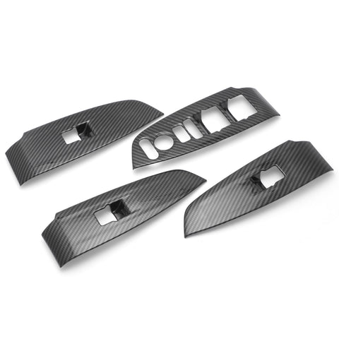 Carbon Fiber ABS Window Switch Decoration Decal Frame Cover Panel Trim Door Handle Armrest Trim 4PCS For Honda Accord 2018 2019 2020