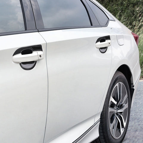 4pcs Exterior Door Bowl Handle Cover, Carbon Fiber Style Door Bowl Handle Trim for Honda Accord 10th 2018-2022