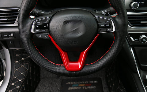 Sporty Red Steering Wheel Frame Cover Trim For Honda Accord 10th Gen 2018 2019 2020