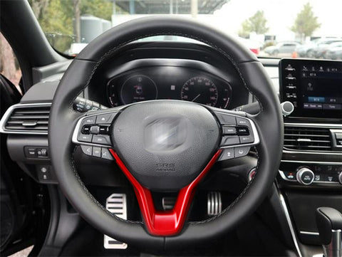 Sporty Red Steering Wheel Frame Cover Trim For Honda Accord 10th Gen 2018 2019 2020