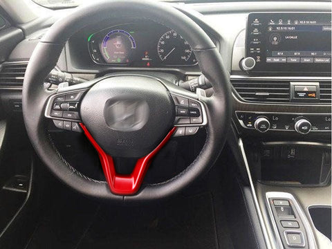 Sporty Red Steering Wheel Frame Cover Trim For Honda Accord 10th Gen 2018 2019 2020