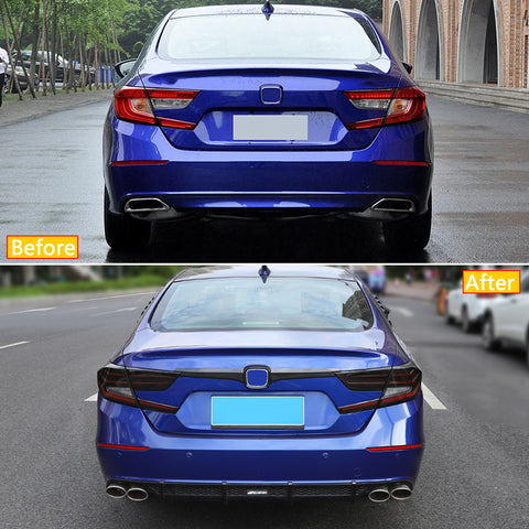 ABS Carbon Fiber Rear Trunk Tailgate Lid Cover Trim For Honda Accord 10th Gen 2018 2019 2020, 1PCS