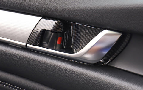 8x Carbon Fiber Inner Door Panel + Door Handle Bowl Cover For Honda Accord 18-22