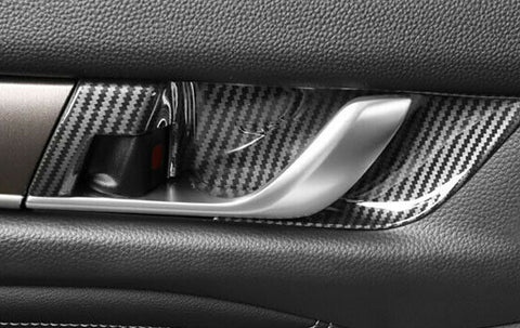 Carbon Fiber Print Car Inner Door Handle Bowl Cover Decor Trims 4pcs Set for Honda Accord 10th 2018 2019 2020