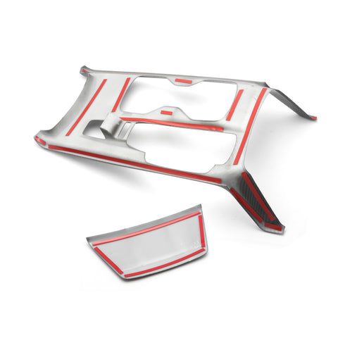 ABS Carbon Fiber Gear Interior Gear Shift Box Water Cup Holder Panel Cover Trim Fit for Honda Accord 10th Gen 2018 2019 2020