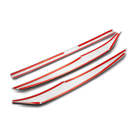 3pcs Glossy Black Car Accessories Front Bumper Lip Cover Stripes Decor Protector Trims for Honda Accord 10th Sedan 2018 2019 2020