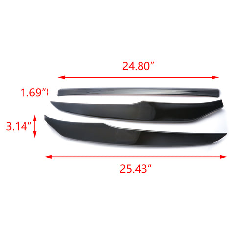 3pcs Glossy Black Car Accessories Front Bumper Lip Cover Stripes Decor Protector Trims for Honda Accord 10th Sedan 2018 2019 2020