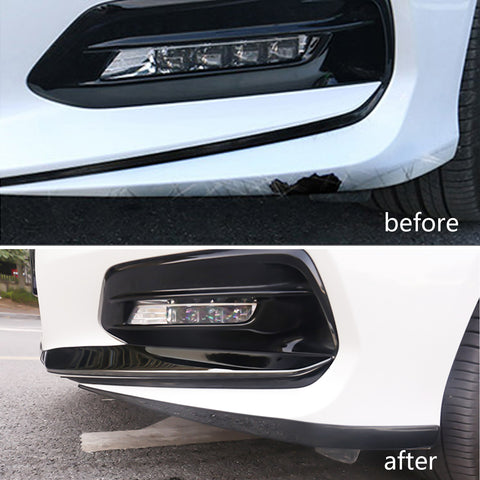 3pcs Glossy Black Car Accessories Front Bumper Lip Cover Stripes Decor Protector Trims for Honda Accord 10th Sedan 2018 2019 2020