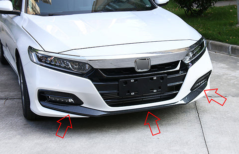 Front Bumper Lip Protector Carbon Fiber Pattern Decor Cover Trim For Honda Accord 2018 2019 2020 10th Generation Only Sedan