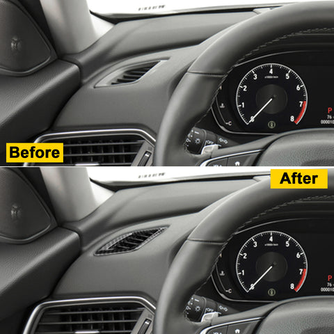 Carbon Fiber Print Dashboard Air Vent AC Outlet Cover Molding Trim 2pcs for Honda Accord 10th Gen 2018 2019 2020