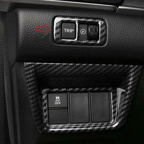 Carbon Fiber Pattern Interior Console Control Function Button Trim Cover for Honda Accord 2018 2019
