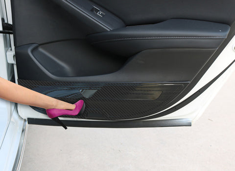 Interior Door Anti-Kick Panel Cover Trim Stainless Steel For Honda Accord 2018-2020, 4PCS(Carbon Fiber Texture)