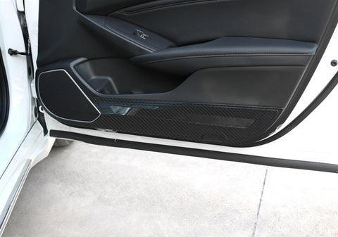 Interior Door Anti-Kick Panel Cover Trim Stainless Steel For Honda Accord 2018-2020, 4PCS(Carbon Fiber Texture)