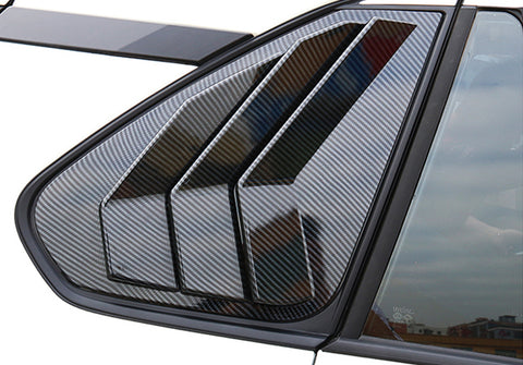 Rear Side Window Louver Air Vent Scoop Shades Cover Blinds For Toyota RAV4 2019-2024 ABS Material Carbon Fiber Style Accessories Exterior Decoration