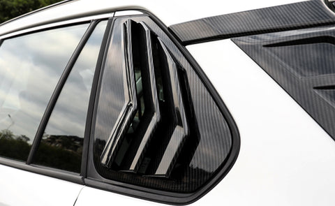 Rear Side Window Louver Air Vent Scoop Shades Cover Blinds For Toyota RAV4 2019-2024 ABS Material Carbon Fiber Style Accessories Exterior Decoration