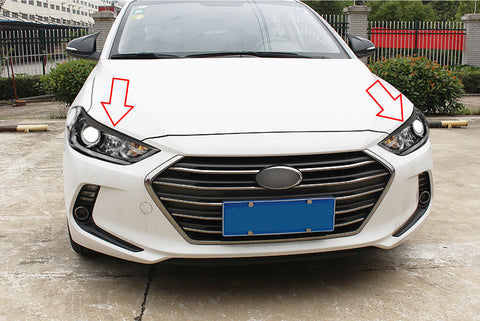 Real Carbon Fiber Front Headlight Eyelid Cover Trim Fit For Hyundai Elantra 2017 2018