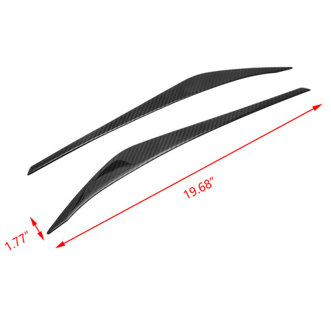 Real Carbon Fiber Front Headlight Eyelid Cover Trim Fit For Hyundai Elantra 2017 2018