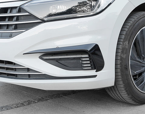 Carbon Fiber Style Front Fog Light Eyebrow Cover Trim Compatible with VW Jetta MK7 2019