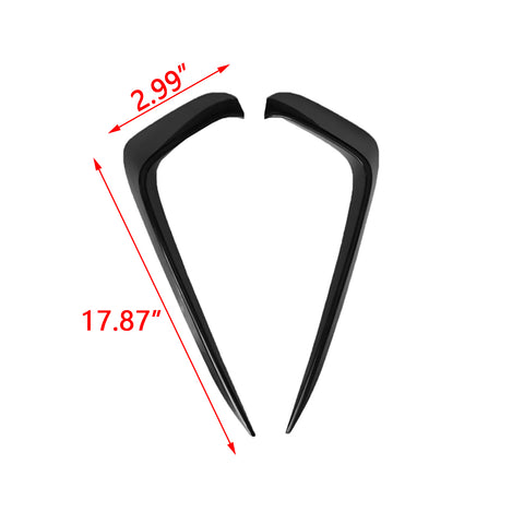 Gloss Black Car Front Bumper Side Vent Splitter Vent Flaps Lip Fog Light Eyelid Eyebrow Trim Fit for VW Jetta MK7 2019