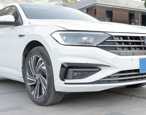 Gloss Black Car Front Bumper Side Vent Splitter Vent Flaps Lip Fog Light Eyelid Eyebrow Trim Fit for VW Jetta MK7 2019