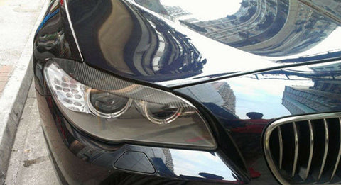 Carbon Fiber Headlight Eyebrows EyeLid Trim Sticker for BMW F10 5 Series 2010 2011 2012 2013 2014 2015 2016