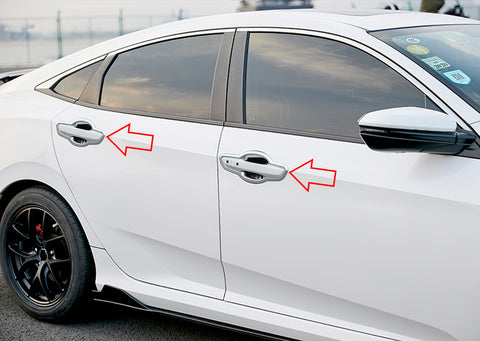 Chrome Exterior Side Door Handle Bowl Cup Cover Trim Decor 8pcs For Honda Civic 10th Gen Sedan 2016 2017 2018 2019 2020