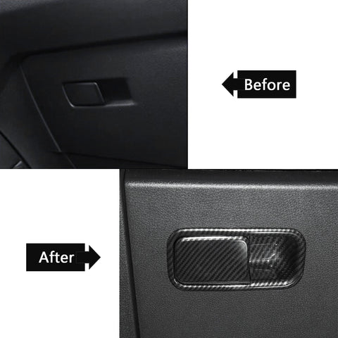 Carbon Fiber Style Interior Co-pilot Storage Box Handle Cover Glove Box Handle Molding Trim Decor For Honda Civic 10th Gen 2016 2017 2018 2019 2020