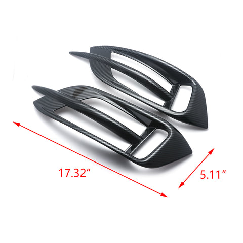 Carbon Fiber Style Rear Reflector Fog Light Lamp Bezel Overlay Cover Molding Trim For Honda Civic 10th Gen Sedan 2016 2017 2018 2019 2020