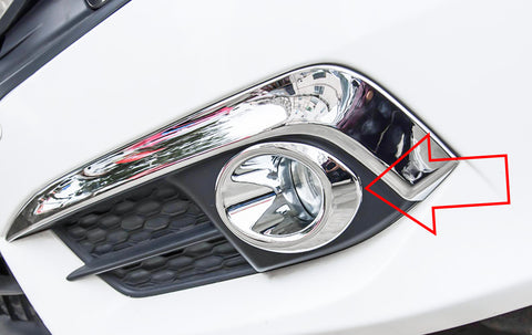 Chrome Front Fog Light Lamp Bezel Overlay Cover Molding Trim For Honda Civic 10th Gen 2016 2017 2018
