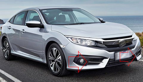 ABS Chrome Front Fog Light Lamp Strip Decoration Cover Trim For Honda Civic 10th Gen 2016 2017 2018