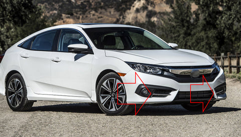 ABS Chrome Front Fog Light Lamp Strip Decoration Cover Trim For Honda Civic 10th Gen 2016 2017 2018