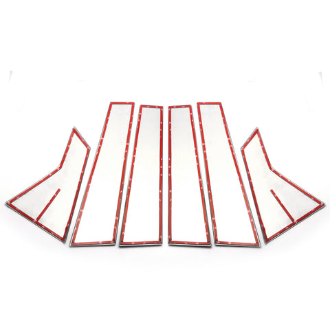 6pcs Chrome Exterior Side Door Window Pillar Posts Molding Pre-Cut Cover Trims For Honda Civic 10th Gen 2016 2017 2018 2019 2020