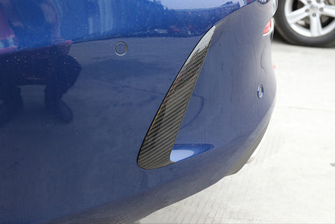 Carbon Fiber Style Rear Bumper Air Vent Spoiler Splitter Canard Insert Cover Trim Fit For Mercedes Benz W205 C-Class 4 Door Sedan C43 C63 AMG C180 C200 C300 2015+