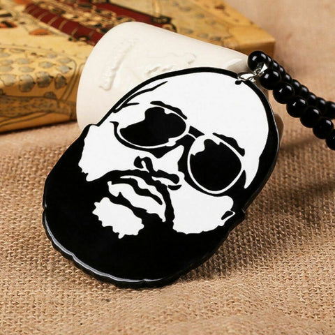 Hip Hop Style Car Hanging Pendant Ornament Full Beard Rearview Mirror Decal