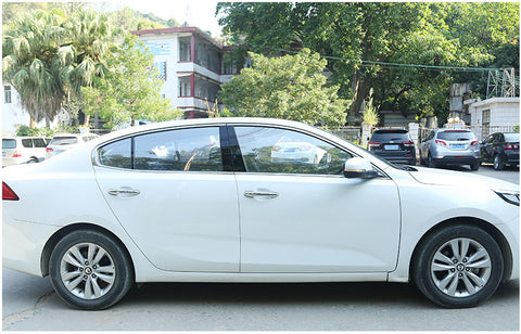 6pcs Reflective Black Exterior Window Pillar Posts Molding Pre-Cut Cover Side Door Trims For Honda Civic Sedan 2006 2007 2008 2009 2011