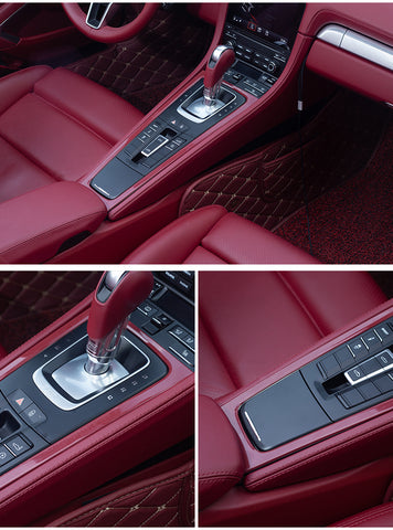1pcs Red / White / Blue ABS Car Central Console Gear Shift Console Panel Decor Cover for Porsche 911 Boxster Cayman 2013-2019