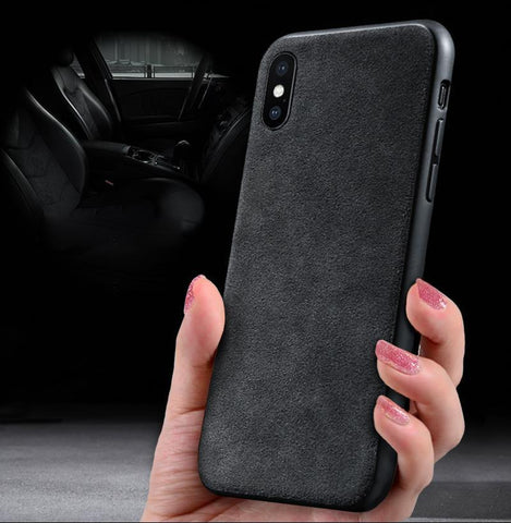 Luxury Super Slim Leather Alcantara Suede Durable Protective Cover Case for iPhone X / 7 / 8 / 7 plus / 8 plus/ Xs/ Xs MAX/ XR (2017 2018)